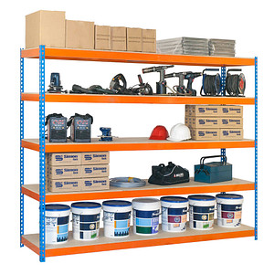Simonrack Schwerlast-Weitspannregal SIMONFORTE CHIPBOARD 8435104951101 blau, orange 180,0 x 45,0 x 200,0 cm