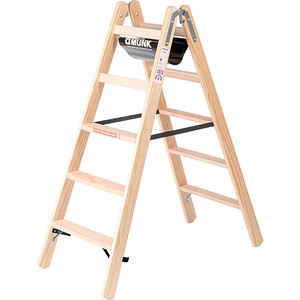 MUNK Stehleiter beidseitig 33810 natur 2x 5 Sprossen, H: 139,0 cm