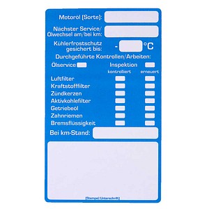 EICHNER Aufkleber Inspektion, blau/weiß, 100 St.
