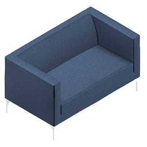 Quadrifoglio 2-Sitzer Sofa Arte blau weiß Stoff 128,0 x 74,0 x 71,0 cm, 1 St.