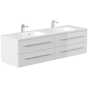 POSSEIK Waschbecken mit Unterschrank GEANT 160 weiß glanz 160,0 x 49,6 x 44,0 cm