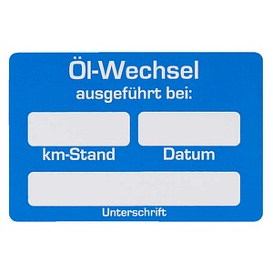 EICHNER Aufkleber Ölwechsel ausgeführt, blau/weiß, 250 St.