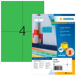 HERMA Etiketten 4399 grün 105,0 x 148,0 mm, 100 Blatt