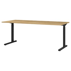 GERMANIA Profi 2.0 Schreibtisch grandson-eiche rechteckig, C-Fuß-Gestell schwarz 180,0 x 80,0 cm