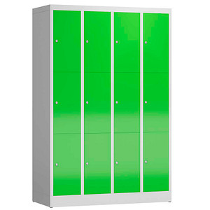 ClassiX Schließfachschrank gelbgrün, lichtgrau X-520345, 12 Schließfächer 118,5 x 50,0 x 180,0 cm