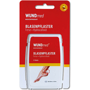 WUNDmed® Blasenpflaster Ferse transparent 6,8 x 4,3 cm, 3 St.