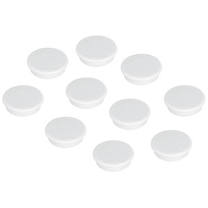 FRANKEN Haftmagnet Magnete weiß, Kunststoff Ø 1,27 cm, 10 St.