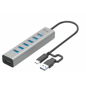 i-tec® USB-Hub USB-C/USB-A Charging Metal 7-fach grau
