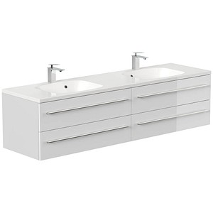 POSSEIK Waschbecken mit Unterschrank GEANT 180 weiß glanz 180,0 x 49,6 x 44,0 cm