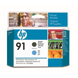 HP 91 (C9460A) schwarz matt, cyan Druckkopf HP 91 (C9460A) schwarz matt, cyan Druckkopf