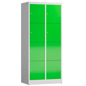 ClassiX Schließfachschrank gelbgrün, lichtgrau X-523425, 8 Schließfächer 80,0 x 50,0 x 180,0 cm