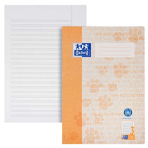 OXFORD Schulheft Recycling Lineatur 3 liniert DIN A4 mit Rand, 16 Blatt, 1 St.