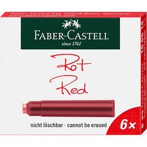 FABER-CASTELL 185514 Tintenpatronen für Füller rot 6 St.