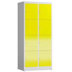 ClassiX Schließfachschrank lichtgrau, zinkgelb X-523426, 8 Schließfächer 80,0 x 50,0 x 180,0 cm