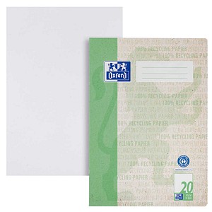 OXFORD Schulheft Recycling Lineatur 20 blanko DIN A4 ohne Rand, 16 Blatt, 1 St.