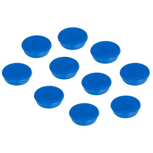 FRANKEN Haftmagnet Magnete blau, Kunststoff Ø 3,2 x 0,7 cm, 10 St.