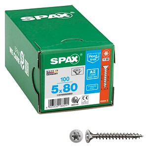 SPAX® Universalschrauben T20 Senkkopf BLANK A2 1197000500803 5 mm x 80 mm, 100 St.