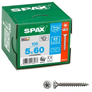 SPAX® Universalschrauben T20 Senkkopf BLANK A2 1197000500603 5 mm x 60 mm, 100 St.