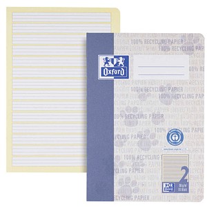 OXFORD Schulheft Recycling Lineatur 2 liniert DIN A5 ohne Rand, 16 Blatt, 1 St.