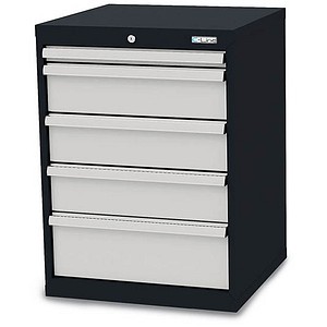 Simplaflex® Systemeinrichter C-Line Schubladenschrank anthrazit 5 Schubladen 60,0 x 57,5 x 82,0 cm, 1 St.