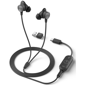 Logitech Zone Wired Earbuds Microsoft Teams USB-Headset schwarz, grau