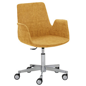 Mayer Besuchersessel myHELIOS senf Aluminium Stoff 65,0 x 65,0 x 82,0 - 93,0 cm, 1 St.