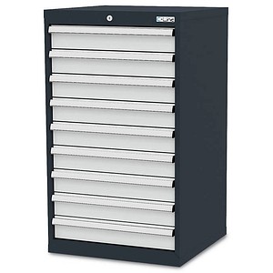 Simplaflex® Systemeinrichter C-Line Schubladenschrank anthrazit 9 Schubladen 60,0 x 57,5 x 102,0 cm, 1 St.