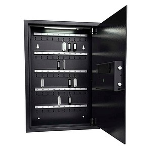 pavo High Security Smart-WiFi 8025367 Schlüsseltresor grau mit 50 Haken, Fingerabdruck, WiFi, Zahlencode, 38,0 x 10,0 x 55,0 cm, 1 St.