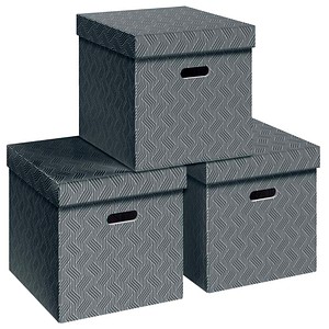VON LEITZ Aufbewahrungsboxen 29,0 l grau 32,0 x 36,5 x 31,5 cm, 3 St.
