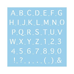 Rayher Dekor-Schablone ABC Großbuchstaben blau
