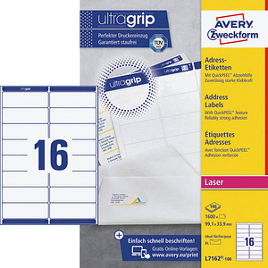 AVERY Zweckform Etiketten weiß 99,1 x 33,9 mm, 100 Blatt