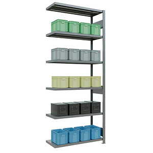 SCHULTE Anbau-Schwerlastregal MULTIplus 250 12946-LR silber 100,0 x 40,0 x 250,0 cm