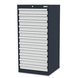 Simplaflex® Systemeinrichter C-Line Schubladenschrank anthrazit 11 Schubladen 60,0 x 57,5 x 122,0 cm, 1 St.