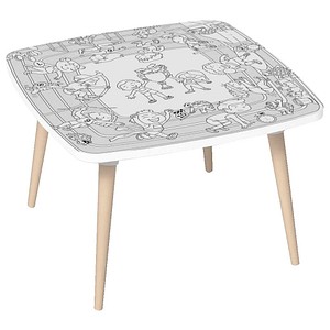 PAPERFLOW Kids Sport Maltisch quadratisch Spanplatte weiß 60,0 x 60,0 x 40,0 cm, 1 St.