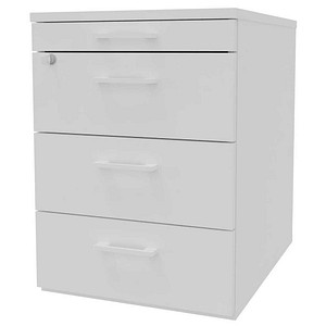 Quadrifoglio Standcontainer weiß 3 Auszüge Kunststoff-Bügelgriff weiß 42,0 x 56,0 x 58,0 cm