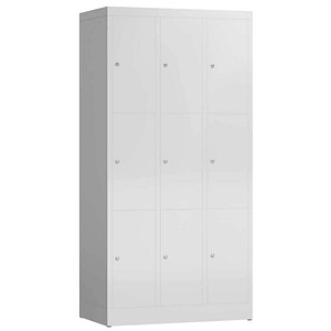 ClassiX Schließfachschrank lichtgrau X-520330, 9 Schließfächer 87,0 x 50,0 x 180,0 cm