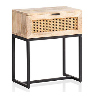 WOHNLING Nachttisch rechteckig Massivholz braun 50,0 x 30,0 x 60,0 cm, 1 St.