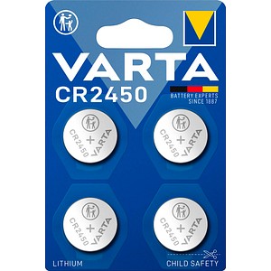 VARTA Knopfzelle CR2450 Lithium 3,0 V, 4 St.