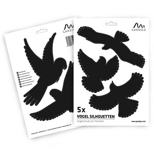 GARDIGO Aufkleber Vogel Silhouetten, schwarz, 5 St.