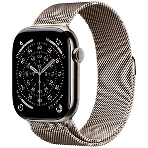 Apple Watch Series 11 46 mm Titan (GPS+Cellular) Milanaise Armband M/L  natur