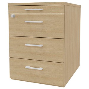 Quadrifoglio Standcontainer eiche 3 Auszüge Kunststoff-Bügelgriff silber 42,0 x 56,0 x 58,0 cm