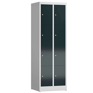 ClassiX Schließfachschrank anthrazit, lichtgrau X-520428, 8 Schließfächer 59,0 x 50,0 x 180,0 cm
