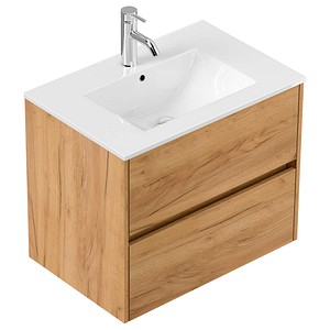 POSSEIK Waschbecken mit Unterschrank LIMES 70 eiche gold 70,0 x 46,5 x 58,5 cm