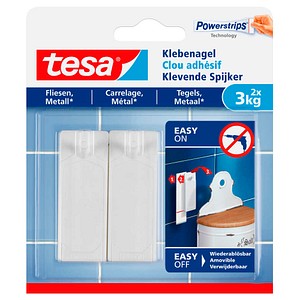 tesa Powerstrips Klebenägel für max. 3,0 kg, 2,4 x 6,4 cm, 2 St.