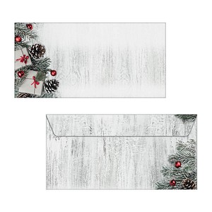 SIGEL Weihnachtsbriefumschläge Scandinavian Christmas DIN lang ohne Fenster, 50 St.