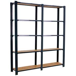 Simonrack Schwerlast-Weitspannregal OFFICLICK 5 8425437127724 anthrazit, braun 160,0 x 30,0 x 210,0 cm
