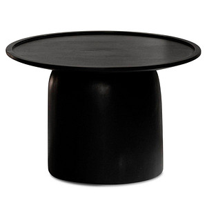 WOHNLING Couchtisch rund Massivholz schwarz 60,0 x 60,0 x 40,0 cm, 1 St.