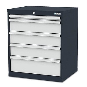 Simplaflex® Systemeinrichter C-Line Schubladenschrank anthrazit 5 Schubladen 70,0 x 57,5 x 82,0 cm, 1 St.