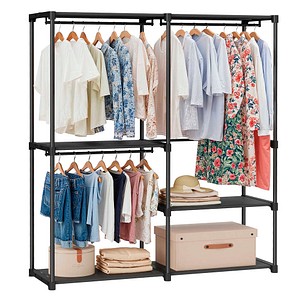 SONGMICS Kleiderschrank, RYG025B02 schwarz 138,0 x 43,0 x 182,0 cm, 1 St.