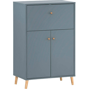MÖBELPARTNER Sekretär 500, 153501 blaugrau 65,2 x 39,0 x 101,7 cm, 1 St.